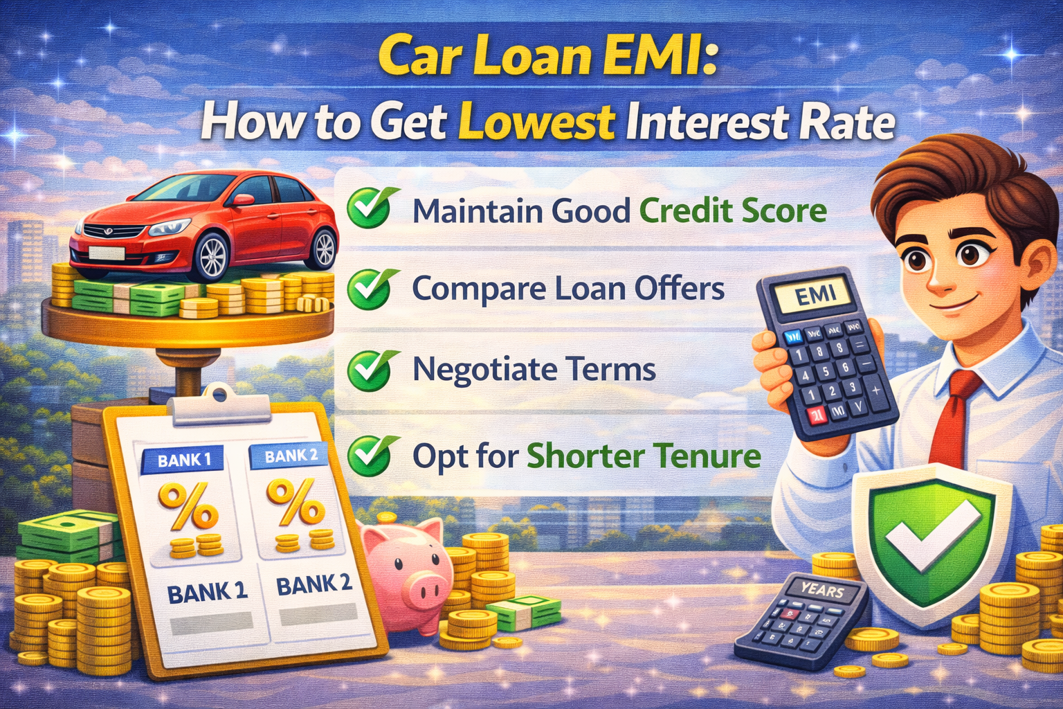 Car Loan EMI: How to Get Lowest Interest Rate 